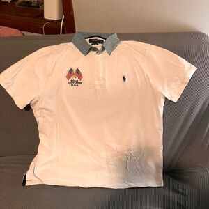 Polo by Ralph Lauren White and Blue Men's Polo Shirt